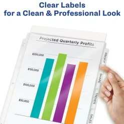 Sheet Protectors|Avery Index Maker Standard Weight Sheet Protector Plastic Dividers, 5-Tab, 8-1/2