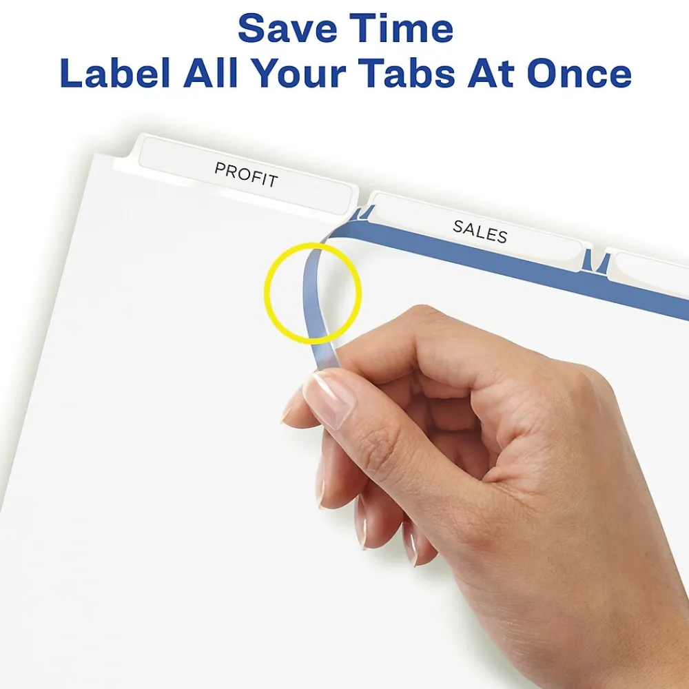 Dividers|Avery Index Maker Unpunched Paper Dividers with Print & Apply Label Sheets, 3 Tabs, White (11442)