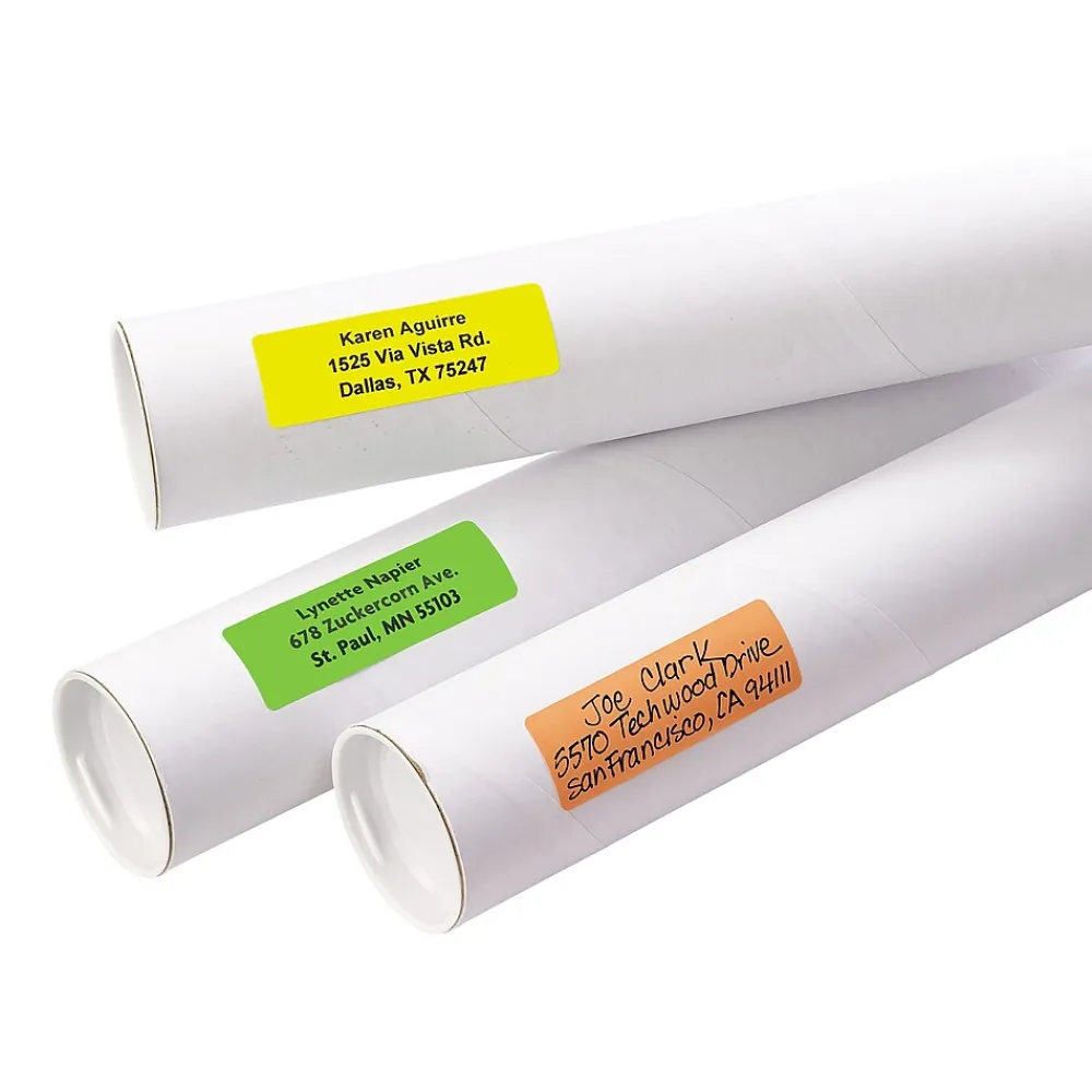 Labels|Avery Laser Color Coding Labels on 4" x 6" Sheets, 1" x 3", Assorted Colors, 200 Labels/Pack (5481)