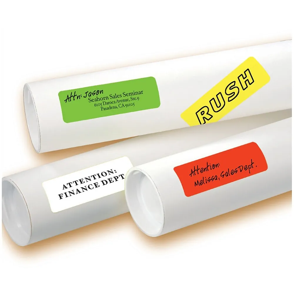 Labels|Avery Laser Color Coding Labels on 4" x 6" Sheets, 1" x 3", Assorted Colors, 200 Labels/Pack (5481)