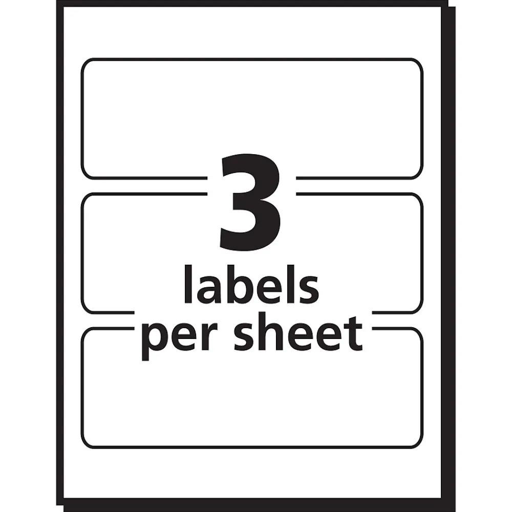 Labels|Avery Laser/Inkjet Multipurpose Labels, 1-1/2" x 3", White, 150 Labels/Pack (5440)