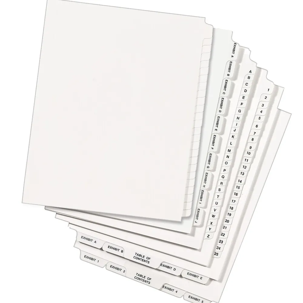 Dividers|Avery Legal Blank Paper Dividers, White Unlaminated Tabs, Letter Size, 25/Pack (11949)