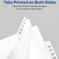 Dividers|Avery Legal Pre-Printed Numeric Paper Divider, 1 -25 Tabs, White, 1 Set (AVE01701)