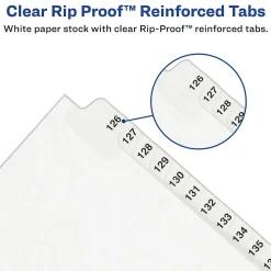 Dividers|Avery Legal Pre-Printed Paper Divider Collated Set, 351-375 Tabs, White, Style, Letter Size (01344)
