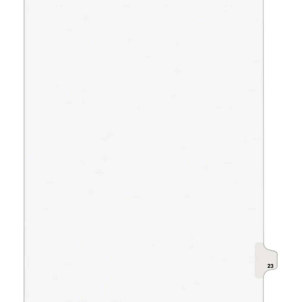 Dividers|Avery Legal Pre-Printed Paper Dividers, Side Tab #23, White, Style, Letter Size, 25/Pack (01023)