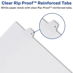 Dividers|Avery Legal Pre-Printed Paper Dividers, Side Tab #7, White, Allstate Style, Letter Size, 25/Pack (82205)