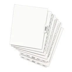Dividers|Avery Legal Pre-Printed Paper Dividers, Side Tab #1, White, Style, Letter Size, 25/Pack (11911)