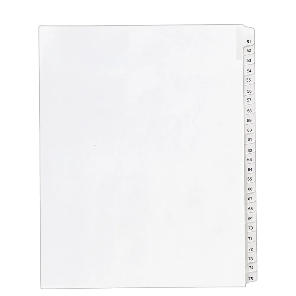 Dividers|Avery Legal Pre-Printed Paper Divider Collated Set, 51-75 Tabs, White, Allstate Style, Letter Size (01703)