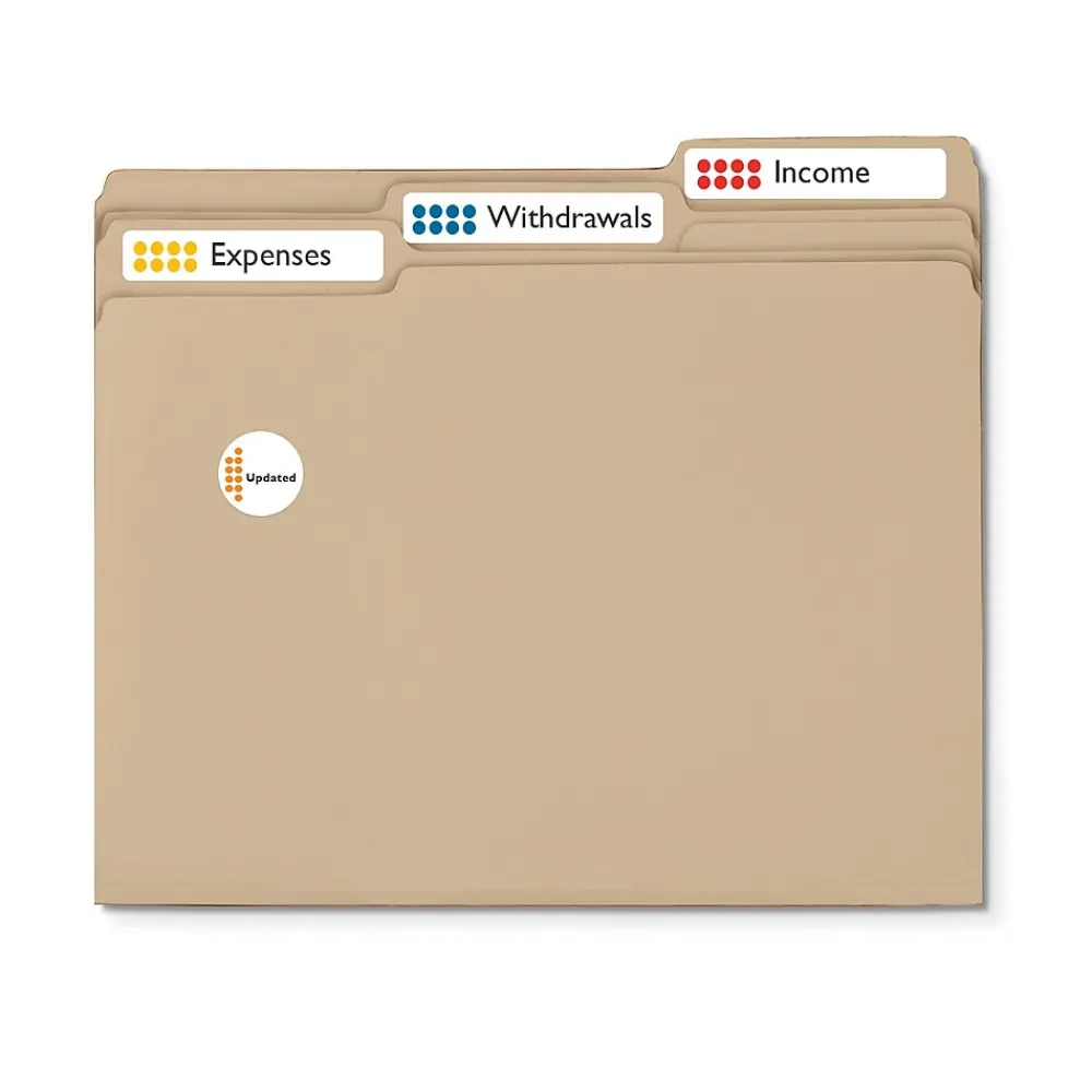 Labels|Avery Mini-Sheets Laser/Inkjet File Folder Labels, 2/3" x 3-7/16", White, 300 Labels/Pack (2181)