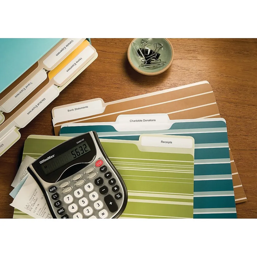 Labels|Avery Mini-Sheets Laser/Inkjet File Folder Labels, 2/3" x 3-7/16", White, 300 Labels/Pack (2181)