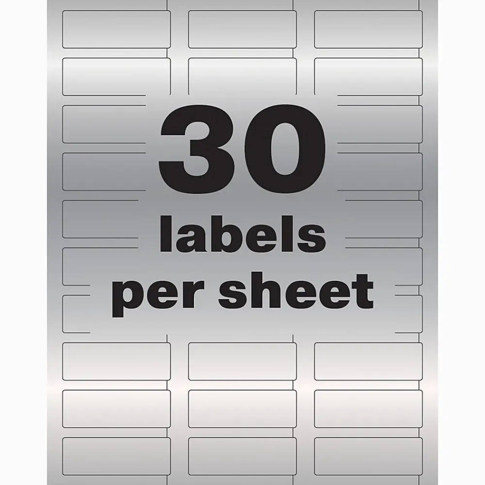 Labels|Avery PermaTrack Metallic Laser Asset Tag Labels, 3/4" x 2", Glossy Silver, 240 Asset Tags/Pack (61524)