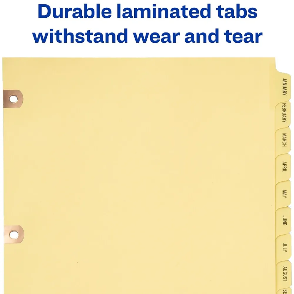Dividers|Avery Pre-Printed Paper Dividers with Laminated Tabs, A-Z Tabs, Buff, Copper Reinforced (24280)