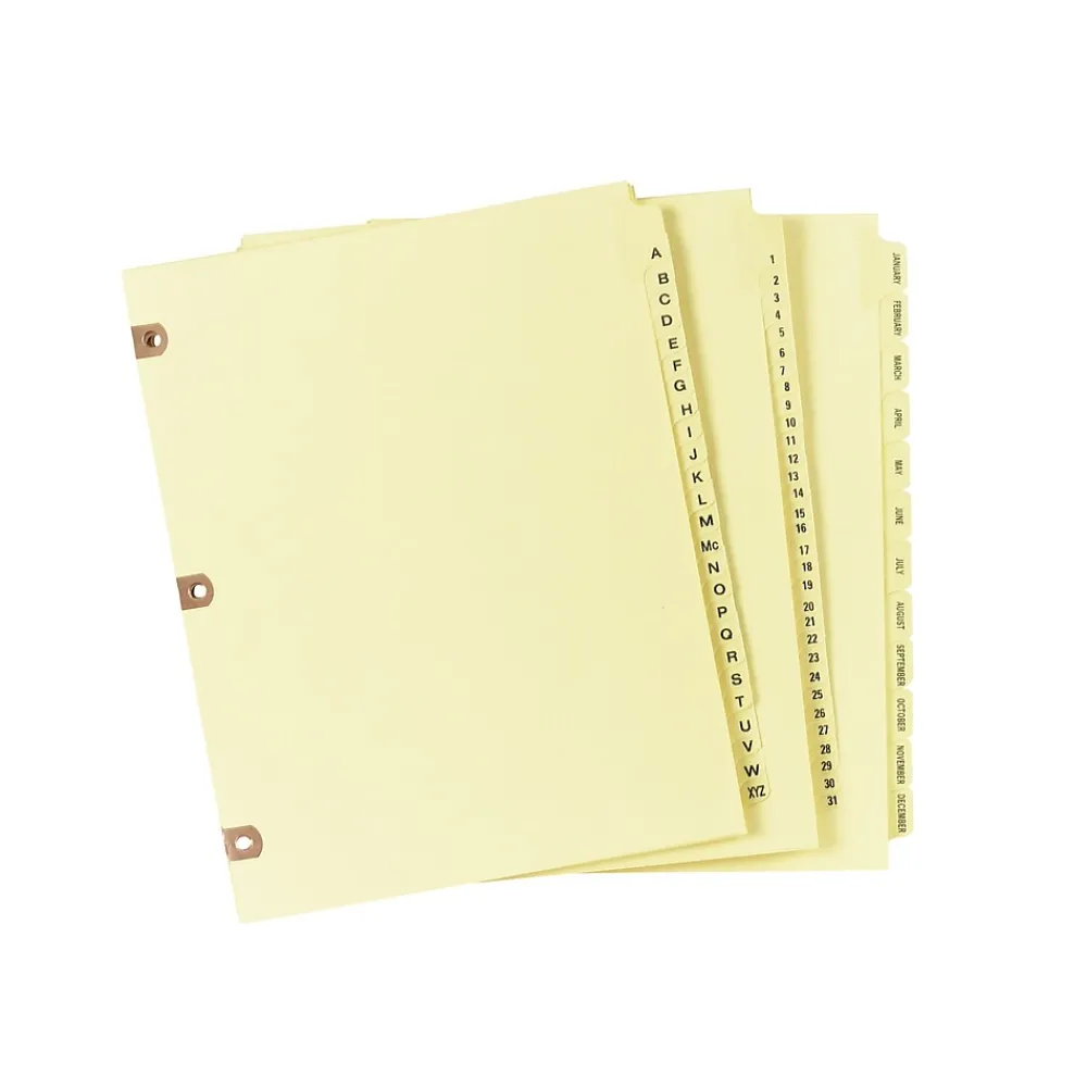 Dividers|Avery Pre-Printed Paper Dividers with Laminated Tabs, A-Z Tabs, Buff, Copper Reinforced (24280)