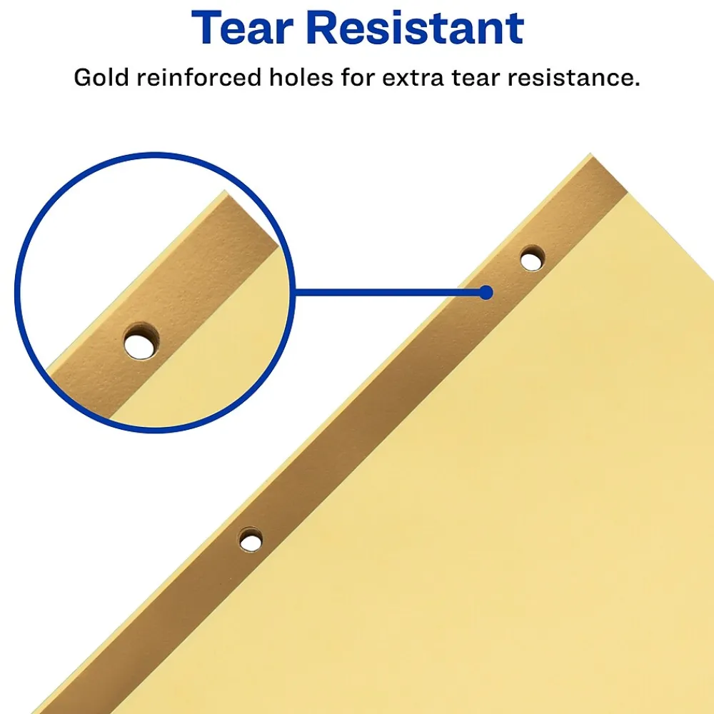 Dividers|Avery Pre-Printed Paper Dividers with Laminated Tabs, A-Z Tabs, Buff, Gold Reinforced (11306)