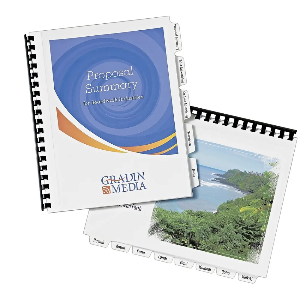 Dividers|Avery Print-On Unpunched Paper Dividers, 8 Tabs, White, 5 Sets/Pack (11553)