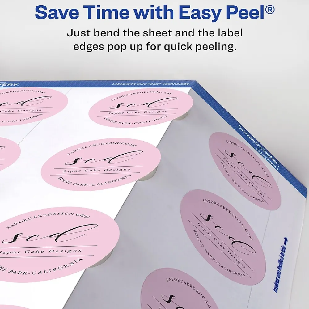 Labels|Avery Print-to-the-Edge Laser/Inkjet Square Labels, 2" x 2", Glossy White, 120 Labels/Pack (22565)