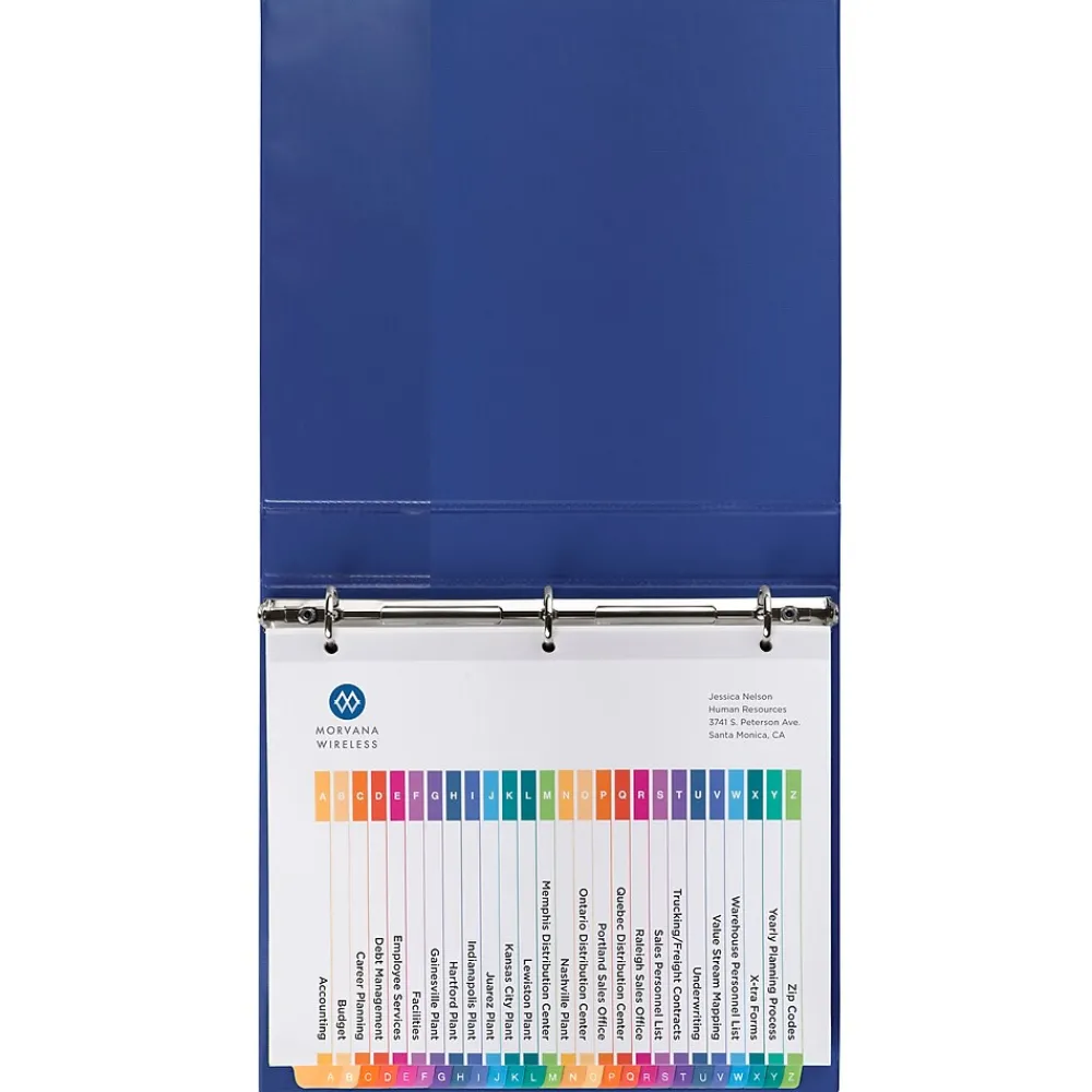 Dividers|Avery Ready Index Table of Contents Pre-Printed Paper Divider, A-Z Tabs , Multicolor, 6 Sets (11832)
