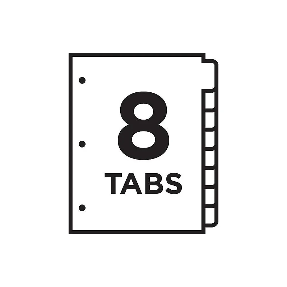 Dividers|Avery Ready Index Table of Contents Paper Dividers, 1-8 Tabs, Multicolor (11133)