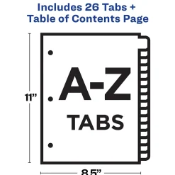 Dividers|Avery Ready Index Table of Contents Paper Dividers, A-Z Tabs, Contemporary Multicolor (11844)