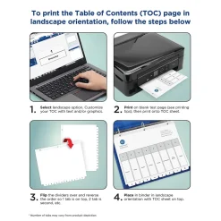 Dividers|Avery Ready Index Table of Contents Paper Dividers, 1-5 Tabs, White (11130)