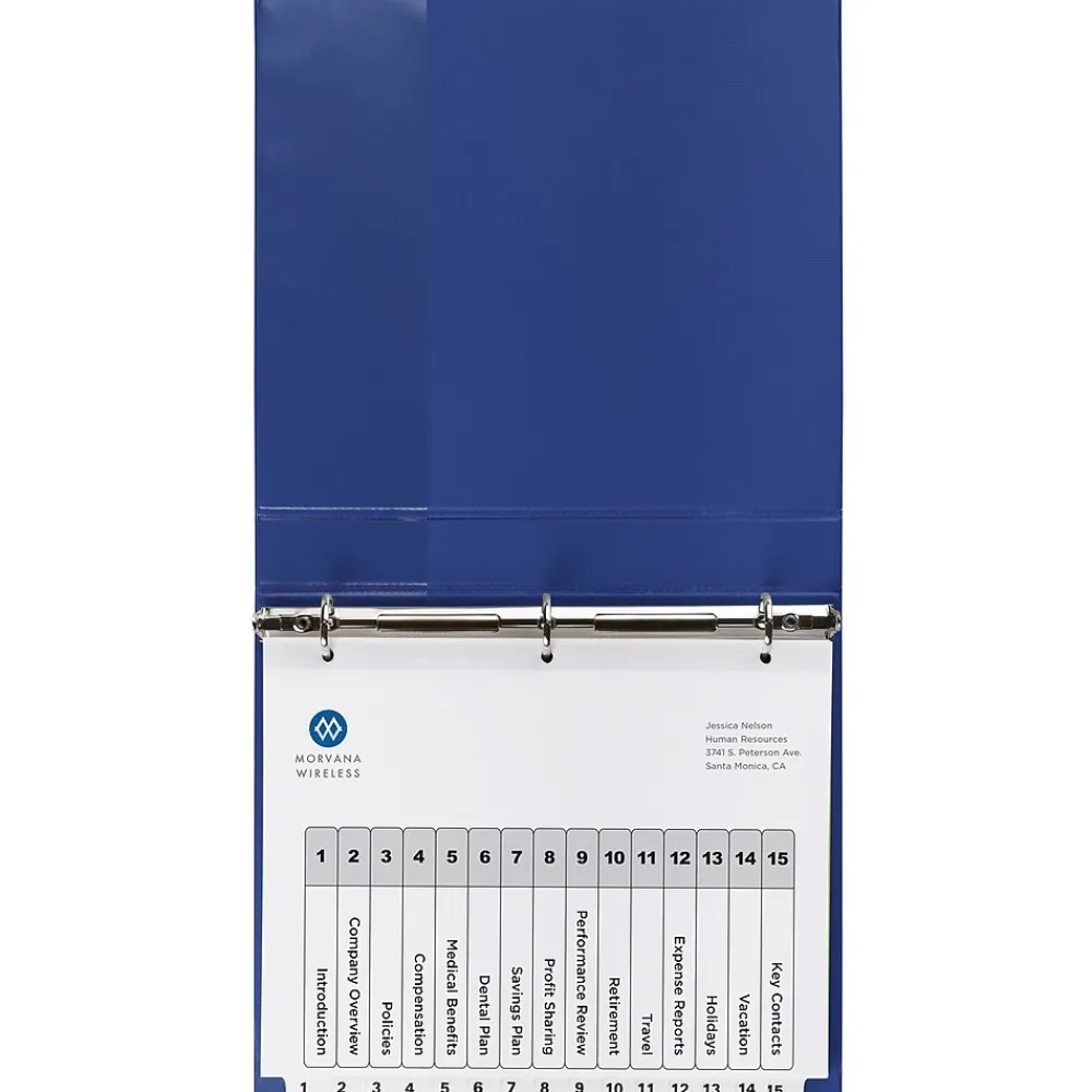 Dividers|Avery Ready Index Table of Contents Paper Dividers, 1-15 Tabs, White (11142)