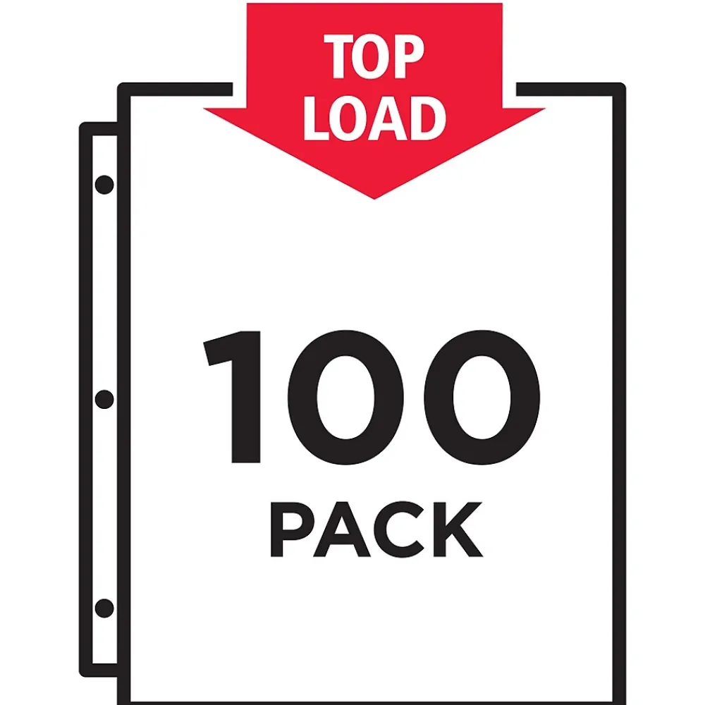Sheet Protectors|Avery Recycled Economy Weight Sheet Protectors, 8-1/2" x 11", Semi-Clear, 100/Box (75537)