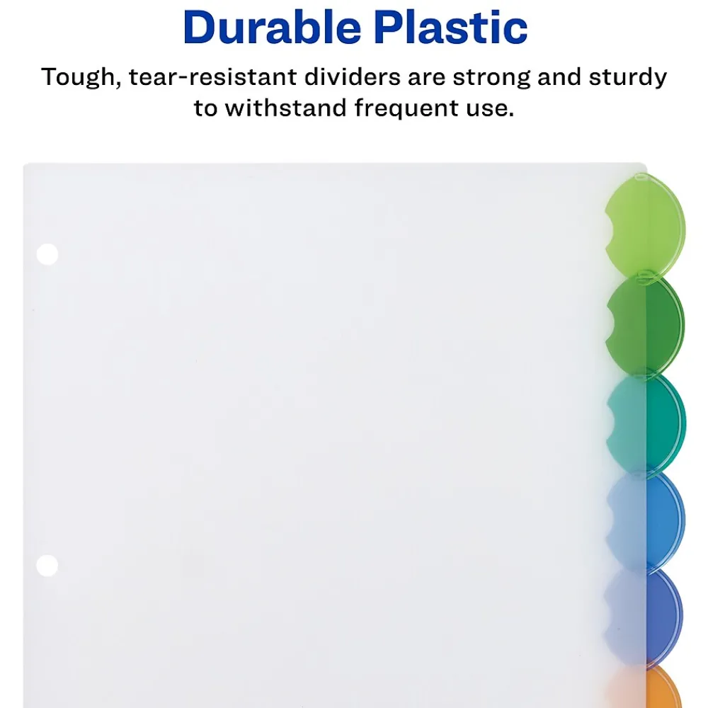 Dividers|Avery Style Edge Insertable Plastic Dividers, 8 Tab, Multicolor (11201)