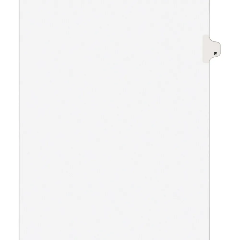 Dividers|Avery Style Individual Legal Divider, Tab E, 8.5" x 11", White, 25/Set (01405)