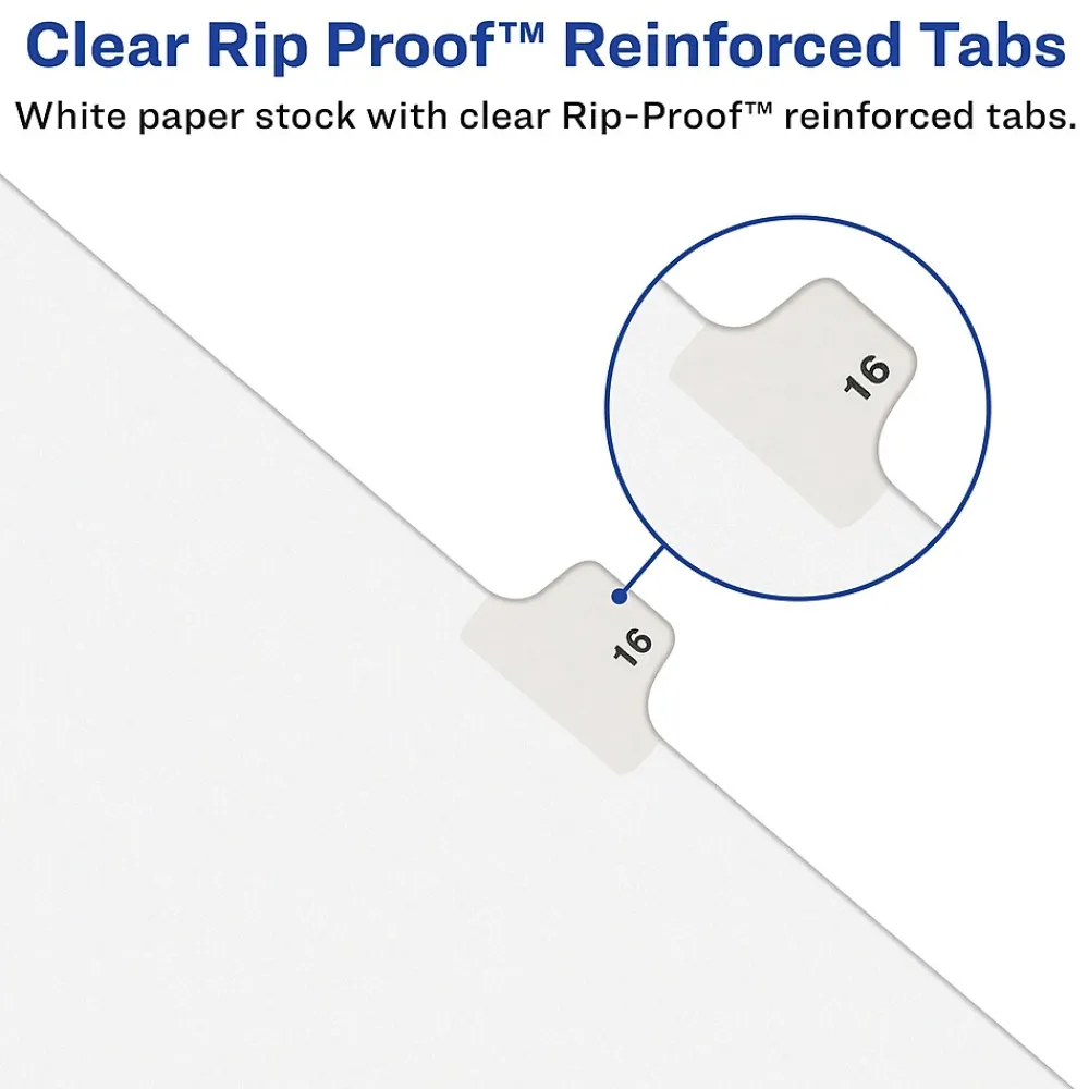 Dividers|Avery Style Pre-Printed Divider, #49-Tab, White, 25/Pack (01049)