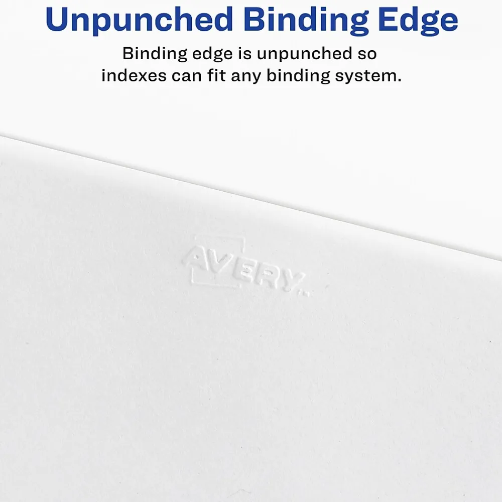Dividers|Avery Style Pre-Printed Divider, #49-Tab, White, 25/Pack (01049)