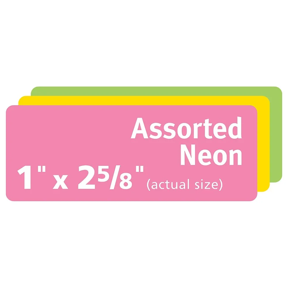 Labels|Avery Sure Feed Laser/Inkjet ID Labels, 1" x 2-5/8", Assorted Neon, 360 Labels/Pack (6479)