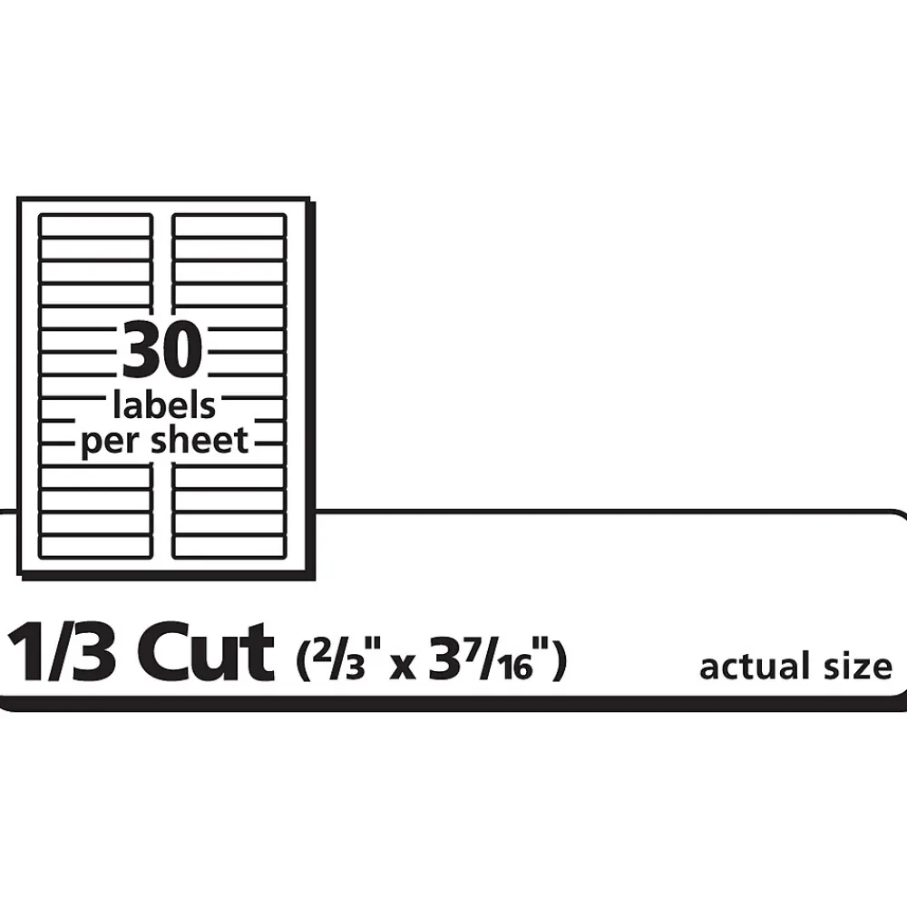 Labels|Avery Sure Feed Laser/Inkjet File Folder Labels, 2/3" x 3-7/16", Glossy Clear, 450 Labels/Pack (5029)