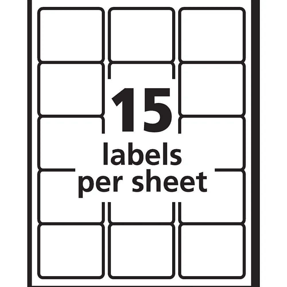 Labels|Avery TrueBlock Laser Durable ID Labels, 2" x 2-5/8", White, 750 Labels/Box (6578)
