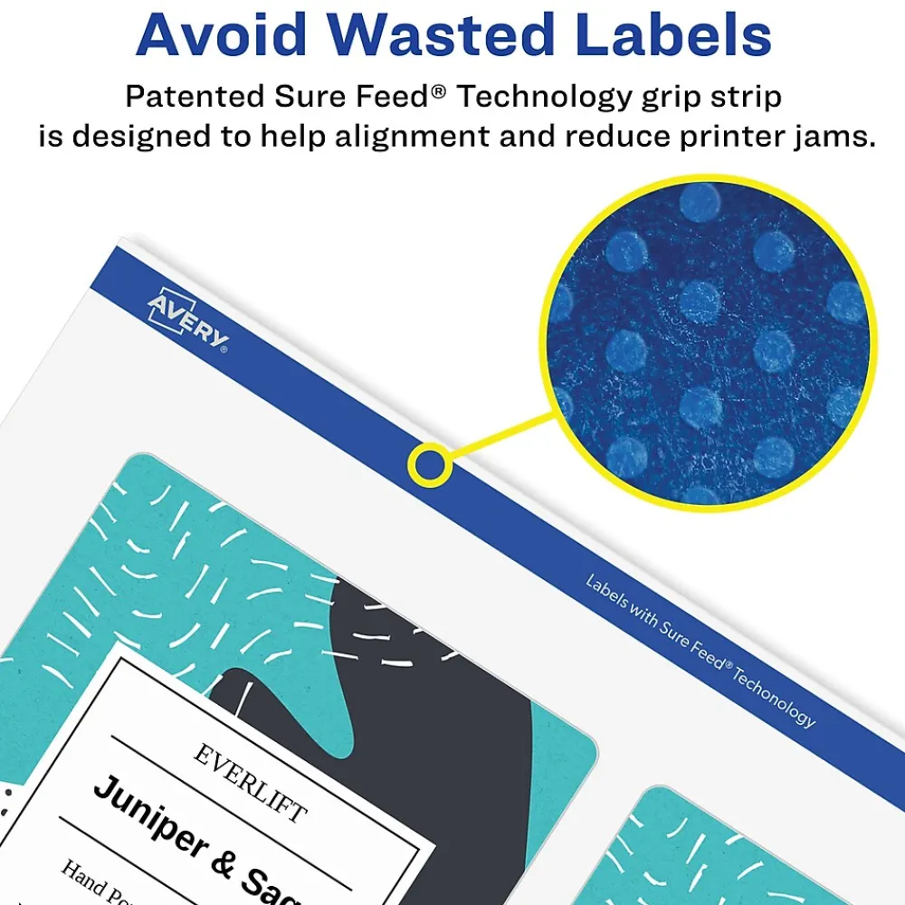 Labels|Avery Waterproof Wraparound Laser/Pigment-Inkjet Rectangle Labels, 3 1/4" x 7 3/4", White, 16 Labels/Pack (22835)