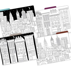 File Folders|Barker Creek Color Me! File Folder Set, 1/3-Cut Tab, Letter Size, Cityscapes, 24/Set (4380)