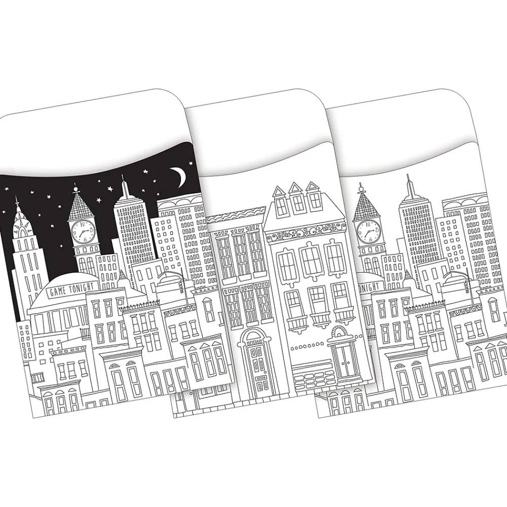 File Folders|Barker Creek Color Me! Folder & Pocket Set, 1/3-Cut Tab, Letter Size, Cityscapes, 42/Set (4414)