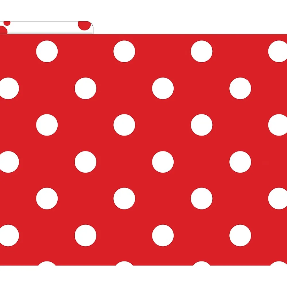 File Folders|Barker Creek File Folder Set, 1/3-Cut Tab, Letter Size, Red & White Dot, 12/Pack (2009)
