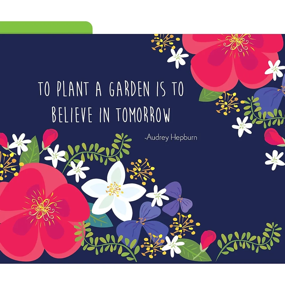 File Folders|Barker Creek File Folder Set, 1/3-Cut Tab, Letter Size, Petals & Prickles, 12/Pack (2000)