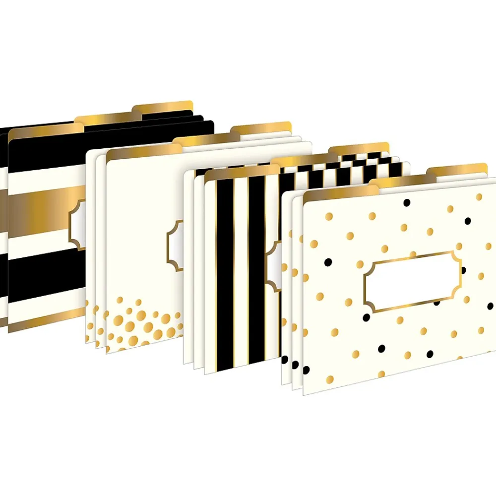File Folders|Barker Creek Folder & Pocket Set, 1/3-Cut Tab, Letter Size, Gold, 42/Set (4411)