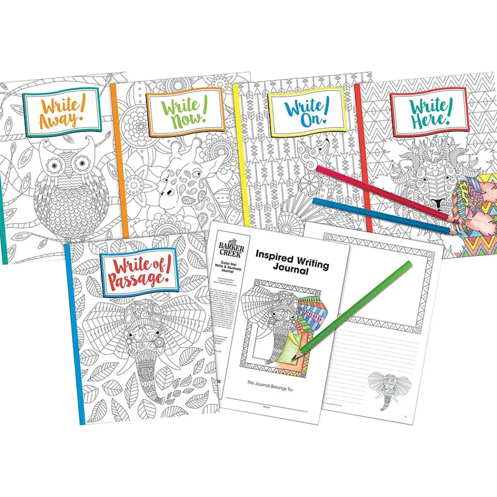 Journals|Barker Creek Inspired Writing Journal Set Journal, 8.5" x 11", College Ruled, Assorted Colors, 10/Pack (BC3514)