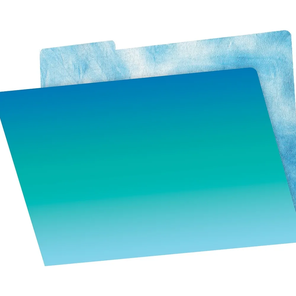 File Folders|Barker Creek Tie-Dye and Ombré File Folders, 3-Tab, Letter Size, Assorted, 12/Pack (1346)