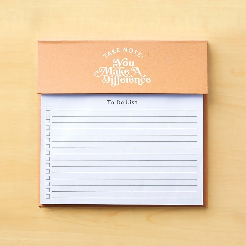 Notepads|Baudville Make a Difference Memo Pad, 8.75" x 6", Narrow Ruled, 100 Sheets/Pad, 2 Pads/Pack (1393297P231)