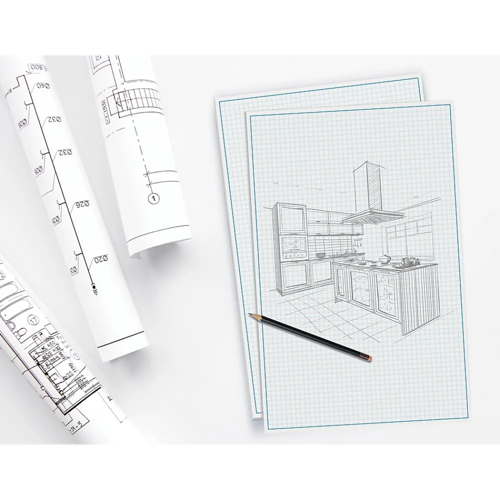 Notepads|Better Office Graph Pad, 11" x 17", Quad-Ruled, White, 50 Sheets/Pad (25603)