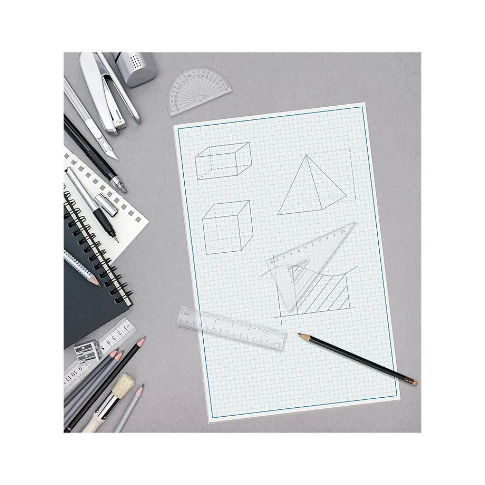 Notepads|Better Office Graph Pad, 11" x 17", Quad-Ruled, White, 50 Sheets/Pad (25603)