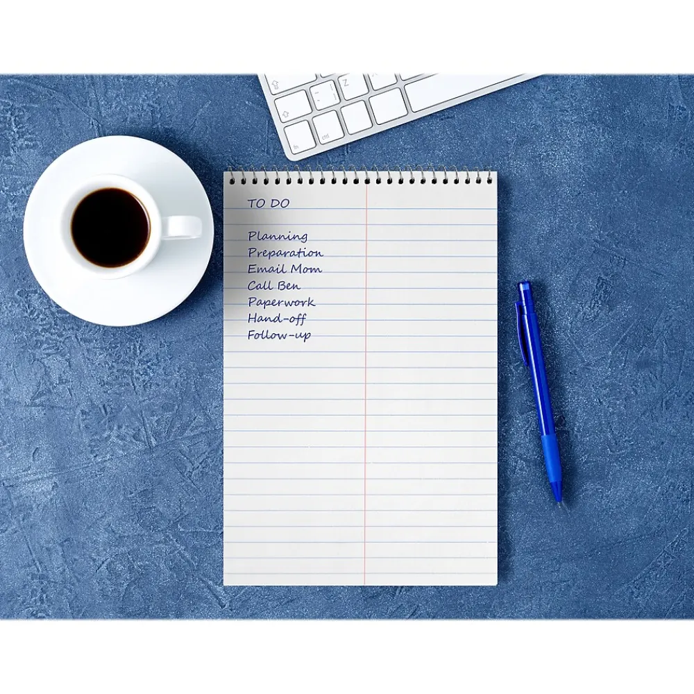 Notepads|Better Office Steno Pad, 6" x 9", Gregg-Ruled, Yellow, 60 Sheets/Pad, 8 Pads/Pack (25808-8PK)