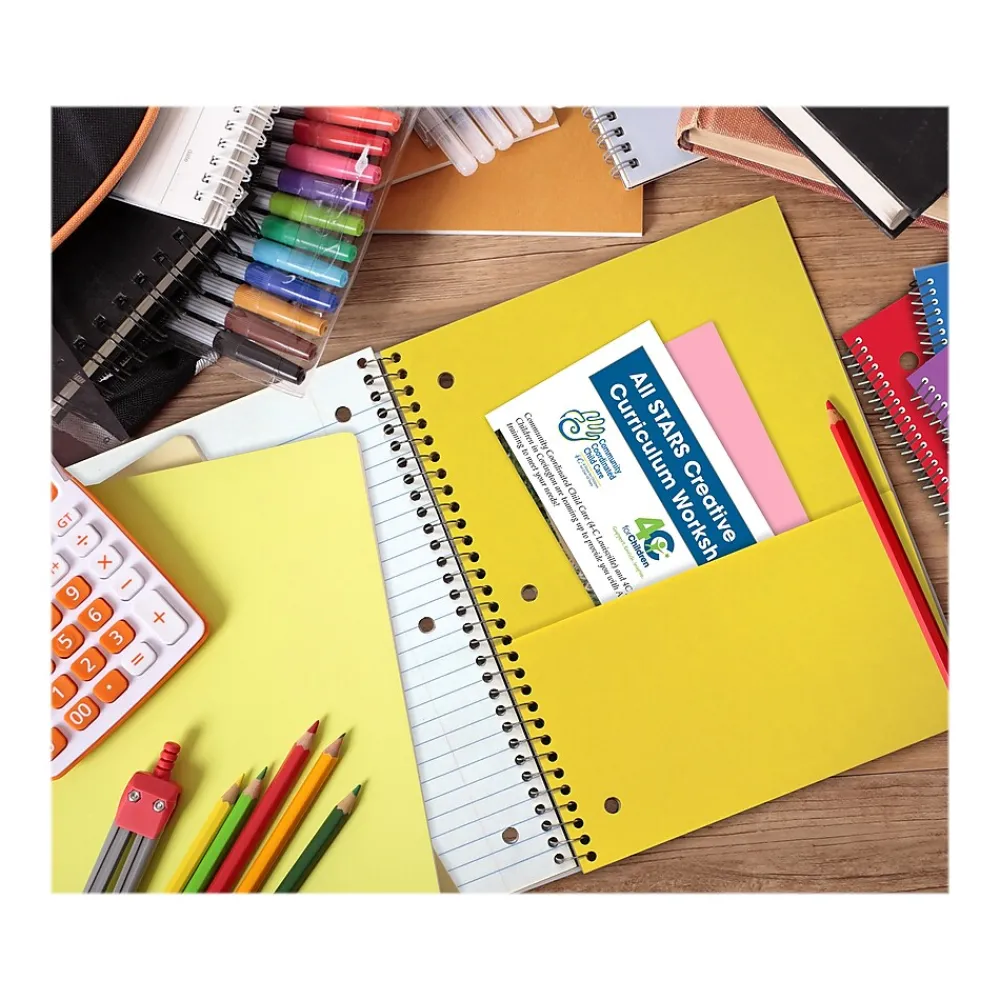 Subject Notebooks|Better Office 3-Subject Notebooks, 8" x 10.5", College Ruled, 120 Sheets, 6/Pack (25736-6PK)