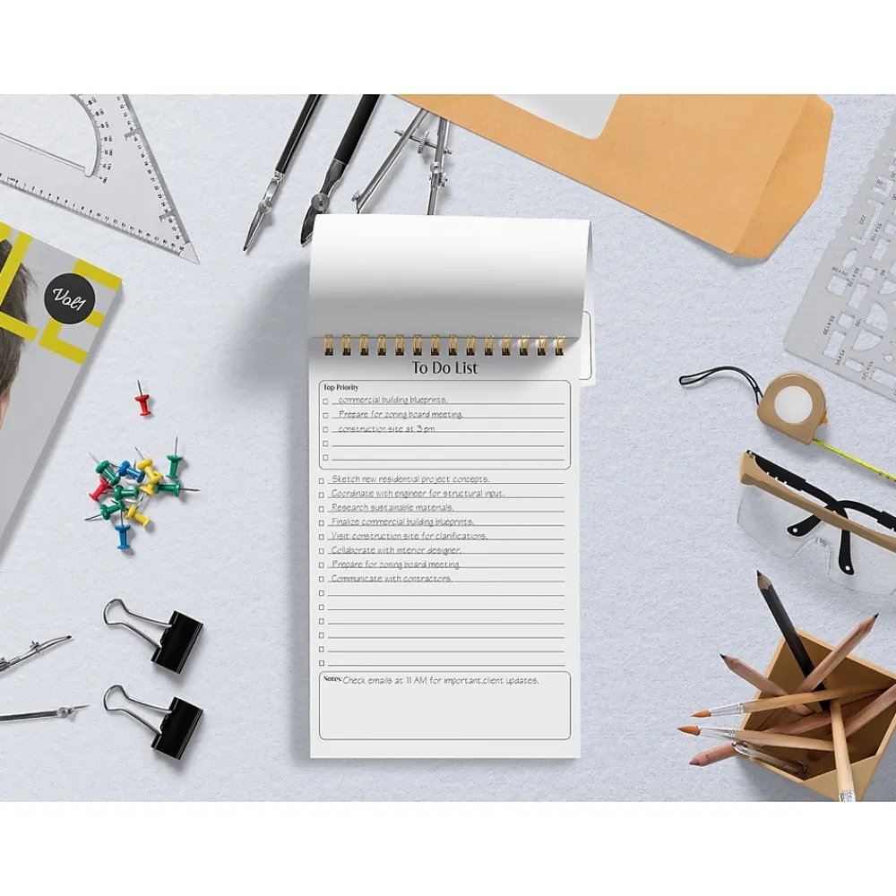 Notepads|Better Office To-Do List Notepad, 5.5" x 8.5", Ruled, White, 50 Sheets/Pad, 2 Pads/Pack (25824-2PK)