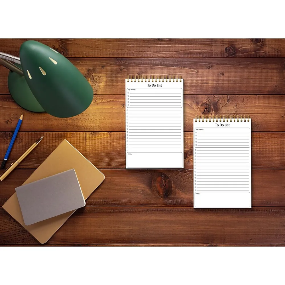 Notepads|Better Office To-Do List Notepad, 5.5" x 8.5", Ruled, White, 50 Sheets/Pad, 2 Pads/Pack (25824-2PK)