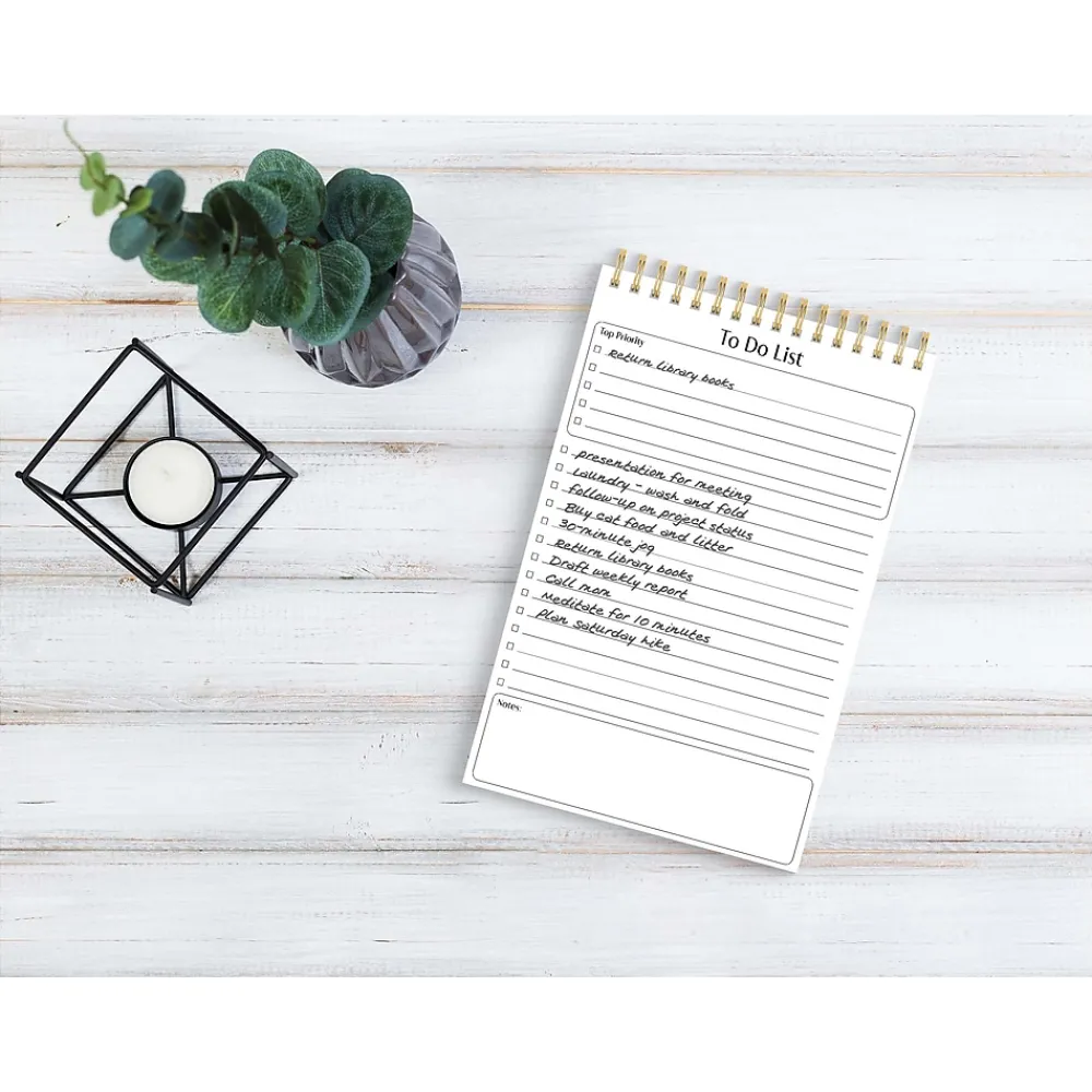 Notepads|Better Office To-Do List Notepad, 5.5" x 8.5", Ruled, White, 50 Sheets/Pad, 2 Pads/Pack (25824-2PK)