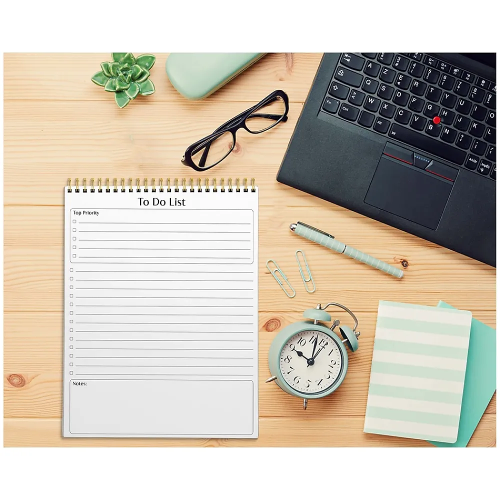Notepads|Better Office To-Do List Notepad, 8.5" x 11", Project-Ruled, White/Black, 50 Sheets/Pad (25822)